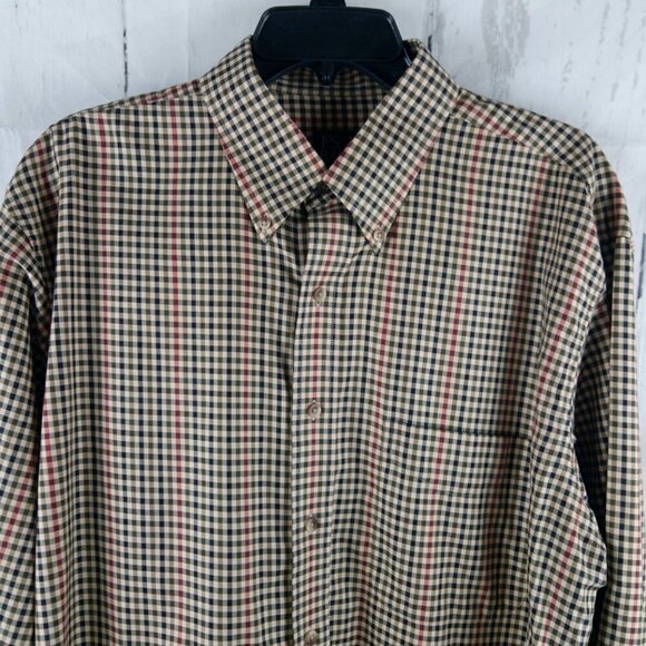 Jos A Bank Traveler's Collection Multicolor Check Men's Long Sleeve Shirt Size L - Picture 4 of 13
